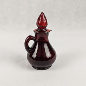 Vintage Avon Ruby Red Glass Bottle with Strawberry Stopper