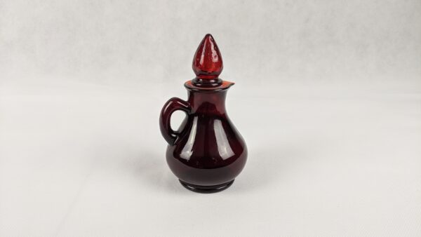 Vintage Avon Ruby Red Glass Bottle with Strawberry Stopper