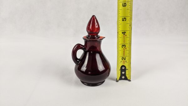 Vintage Avon Ruby Red Glass Bottle with Strawberry Stopper - Image 3