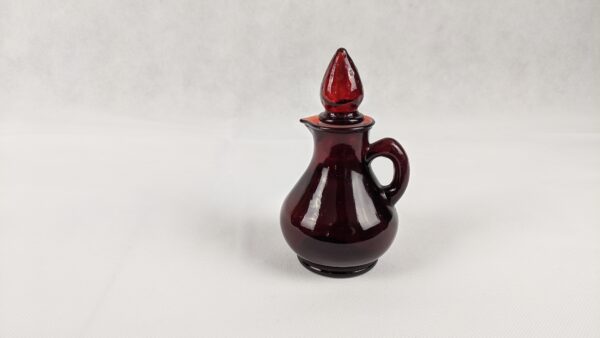 Vintage Avon Ruby Red Glass Bottle with Strawberry Stopper - Image 4