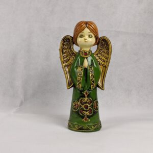 Tall Ceramic Angel Green Dress
