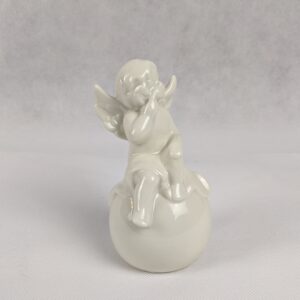 White Ceramic Angel On Ball