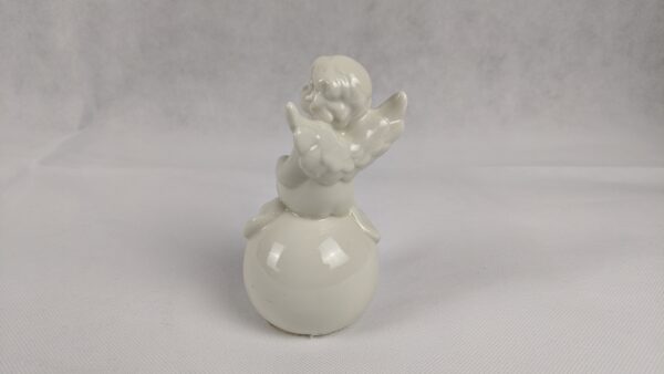 White Ceramic Angel On Ball - Image 5