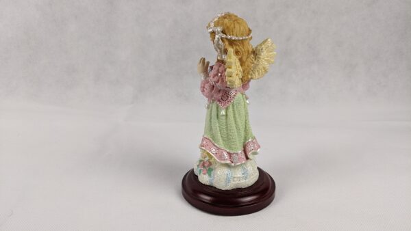 Angel Holding Bluebird On Wooden Base - Image 5