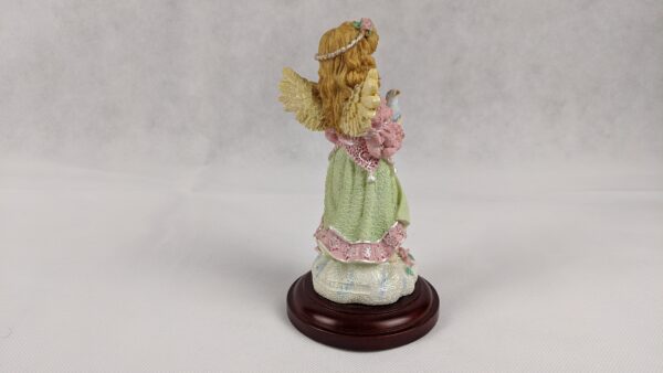 Angel Holding Bluebird On Wooden Base - Image 6