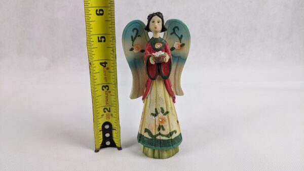 Angel with Flowered Wings Holding Basket - Image 3