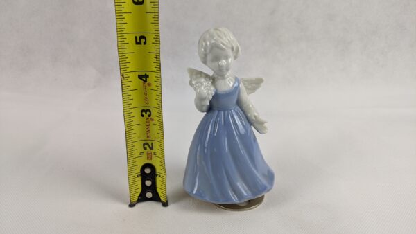 Schmid Blue Dress Angel Music Box Plays Joy To The World - Image 3