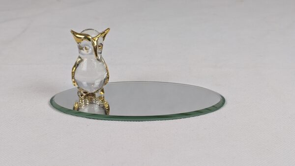 Cute Glass Owl On Mirror