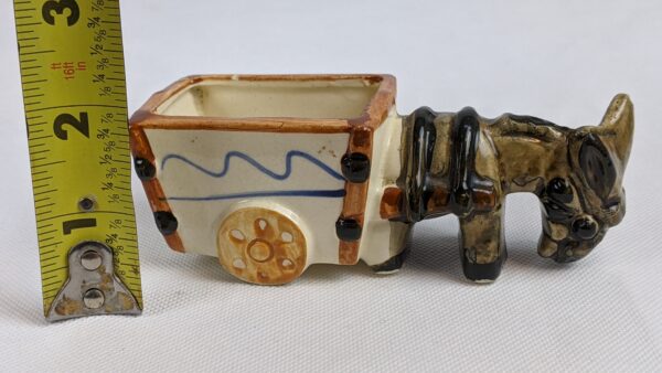 Vintage Occupied Japan Porcelain Donkey Cart Flower Planter Vase - Image 5