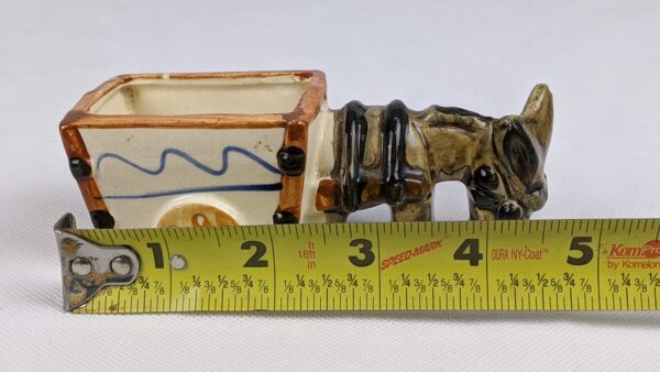 Vintage Occupied Japan Porcelain Donkey Cart Flower Planter Vase - Image 6