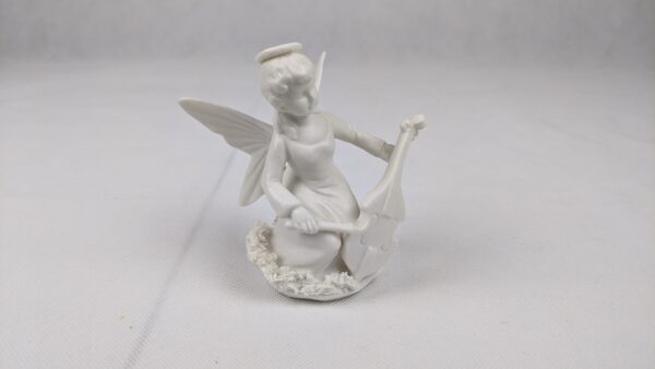 Ceramic White Angel Playing Violin - Image 3