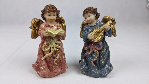 Pair Of Gold Wing Plastic Angels