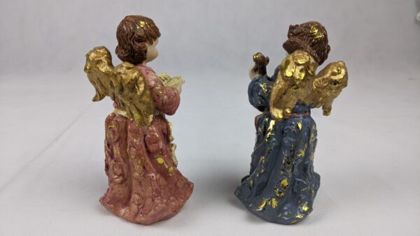 Pair Of Gold Wing Plastic Angels - Image 3