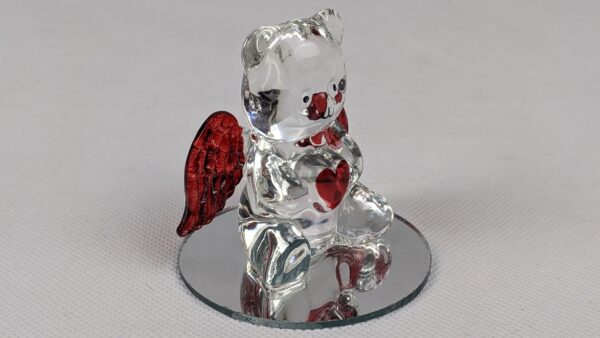 Glass Red Heart And Wings Bear - Image 3
