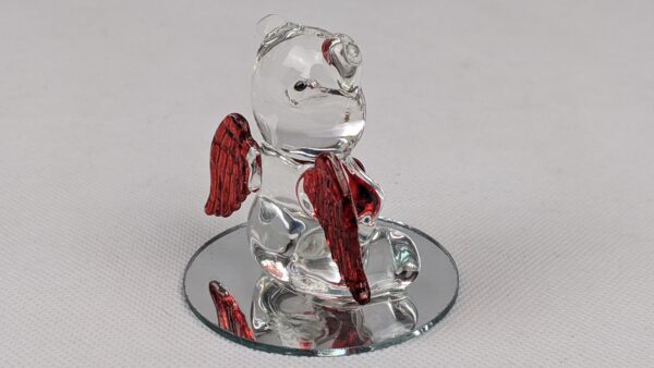Glass Red Heart And Wings Bear - Image 4