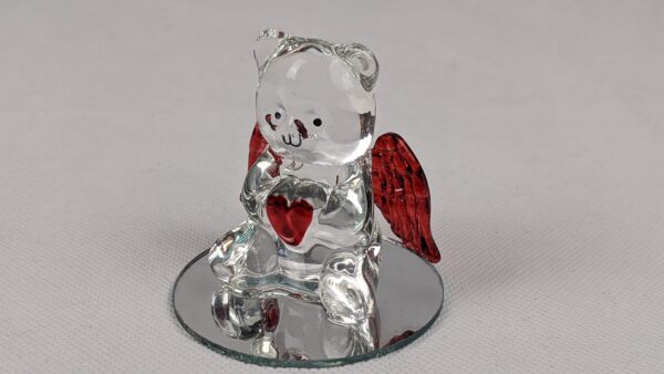 Glass Red Heart And Wings Bear - Image 7