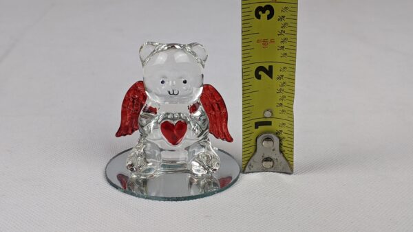Glass Red Heart And Wings Bear - Image 8