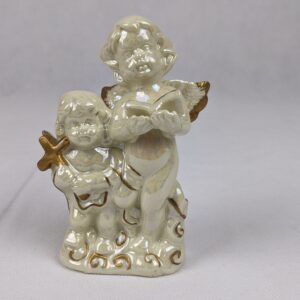 Glossy Angels Holding Bible & Cross