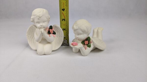 1996 Magic Creations Set Of White Ceramic Angels - Image 3