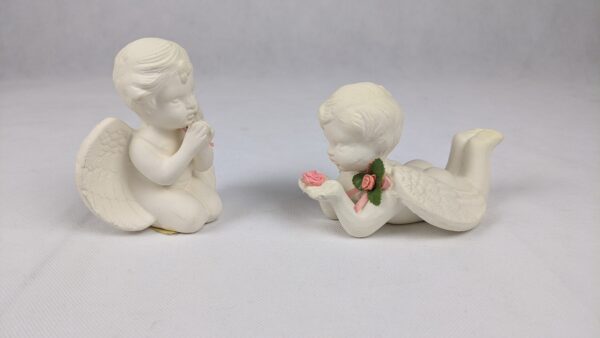 1996 Magic Creations Set Of White Ceramic Angels