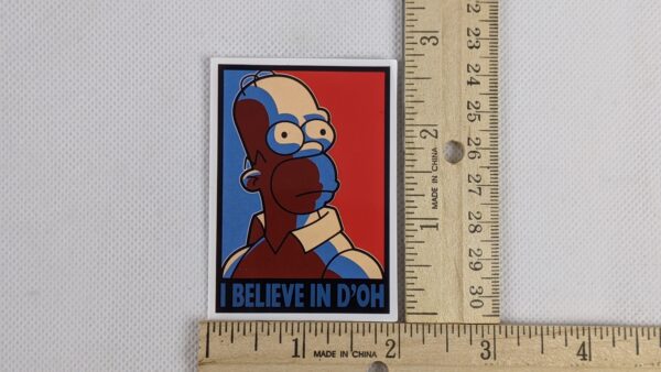 The Simpsons Homer I Believe In D'oh Vinyl Sticker