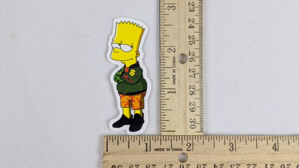 The Simpsons Bart In Zip Up Jacket Vinyl Sticker