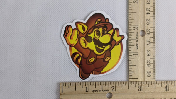 Raccoon Mario Vinyl Sticker