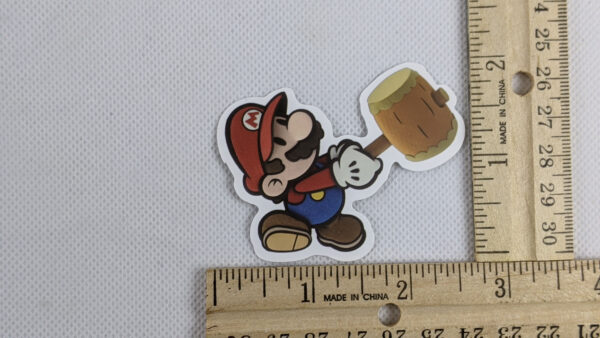 Mario with Hammer Vinyl Sticker