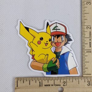 Ash Holding Pikachu Vinyl Pokemon Sticker