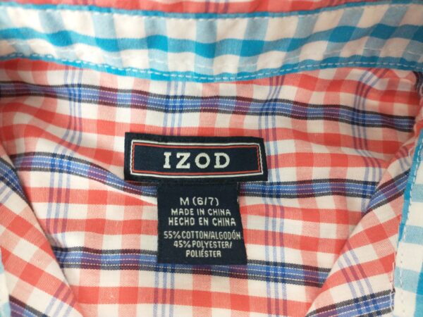 Boys IZOD Plaid Size M (6/7) Long Sleeve Button Up Shirt - Image 4