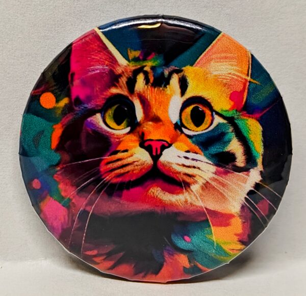 Totally Things 3 inch Cat Button, Custon Kitty Pin