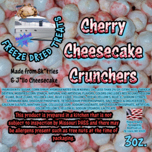 BoatToad’s Cherry Cheesecake Crunchers, Freeze Dried Treats, Elevated STL